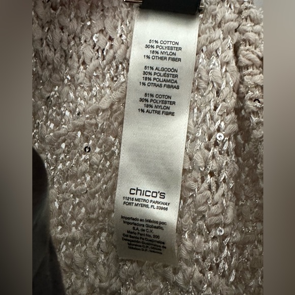 Chico’s Black Label Sequin Cocoon Cotton-blend Boho Vest sweater - Picture 13 of 16